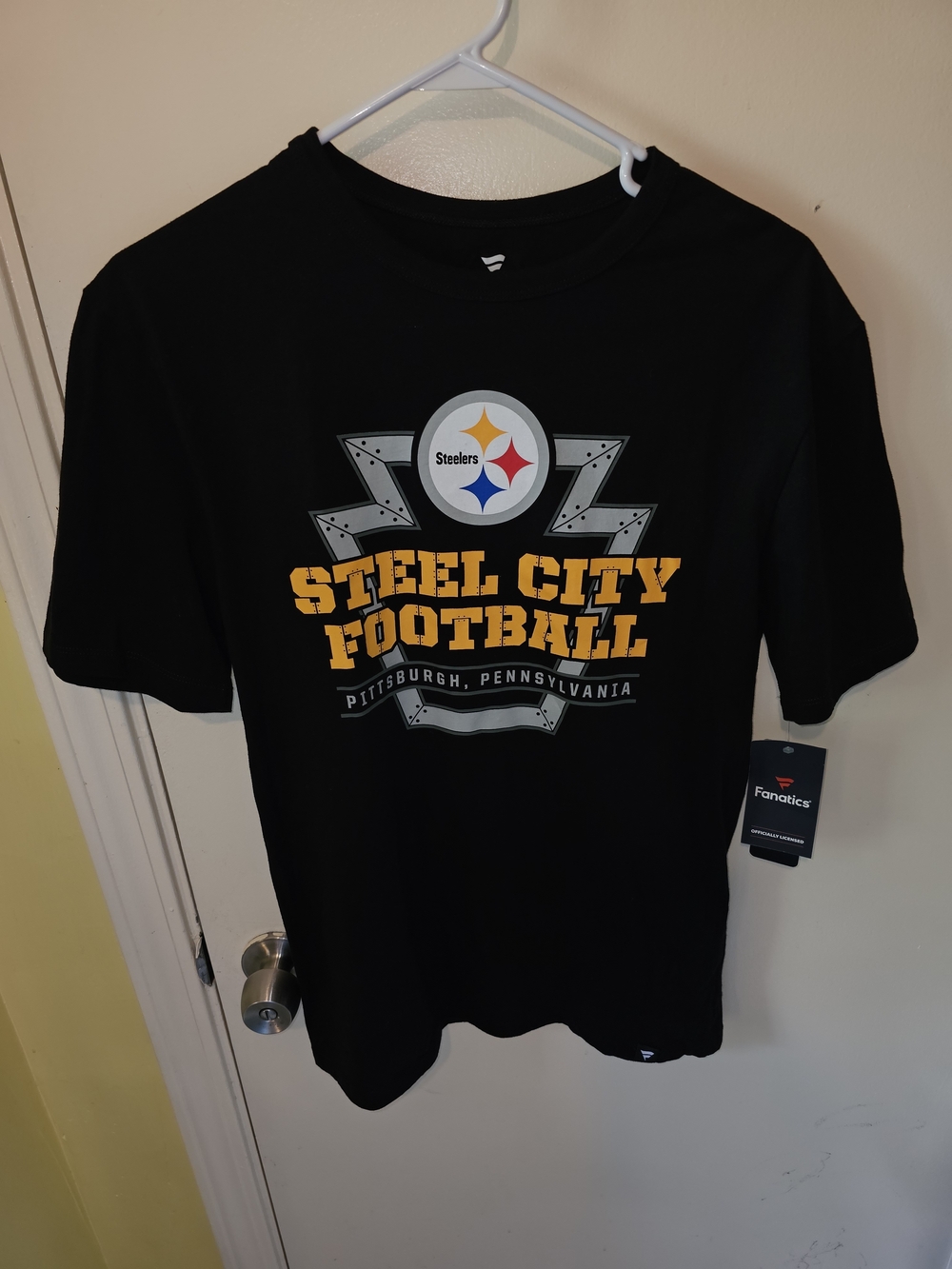 Pittsburgh Steelers Steel City Football Black T‑Shirt